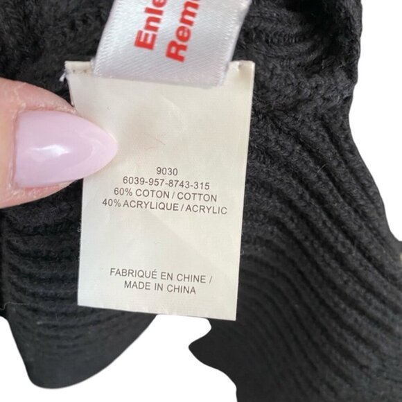 Melanie Lynn - Long Sleeveless Ribbed Black Turtleneck - S - Picture 6 of 8